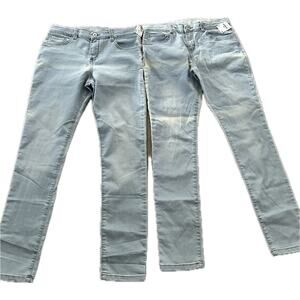 2-Oshkosh B'gosh Unisex Skinny Jeans Sz 14 Avg Light Blue Adjustable Waist NWT